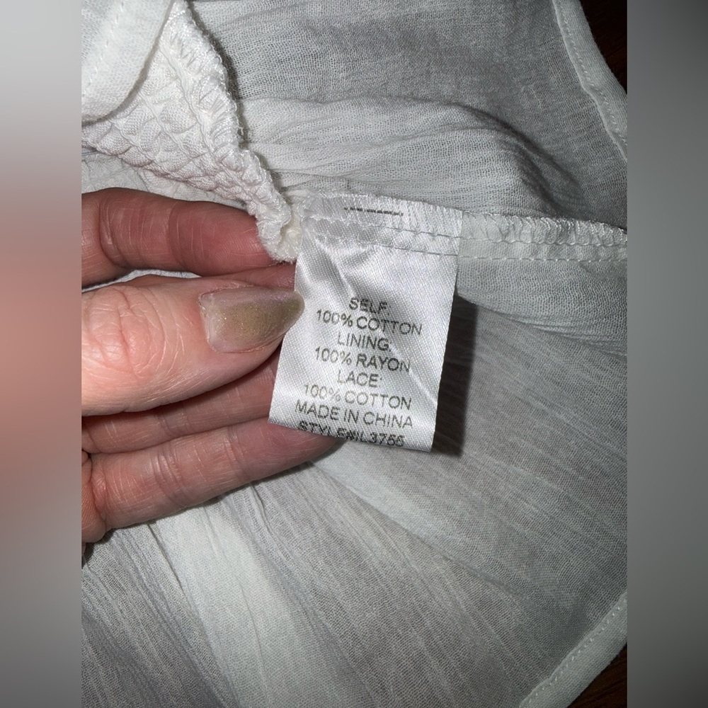 In Loom White Lace-Trim Peasant Blouse - Picture 10 of 12